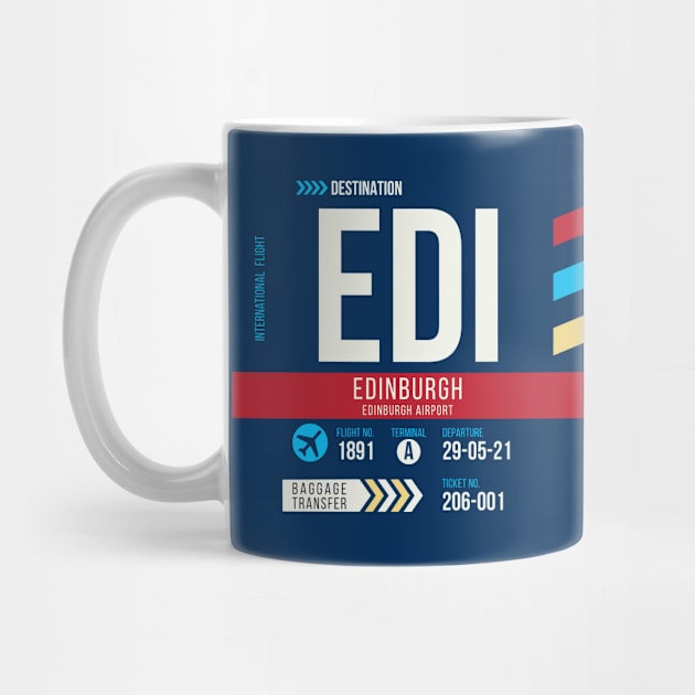 Edinburgh (EDI) Airport Code Baggage Tag C by SLAG_Creative